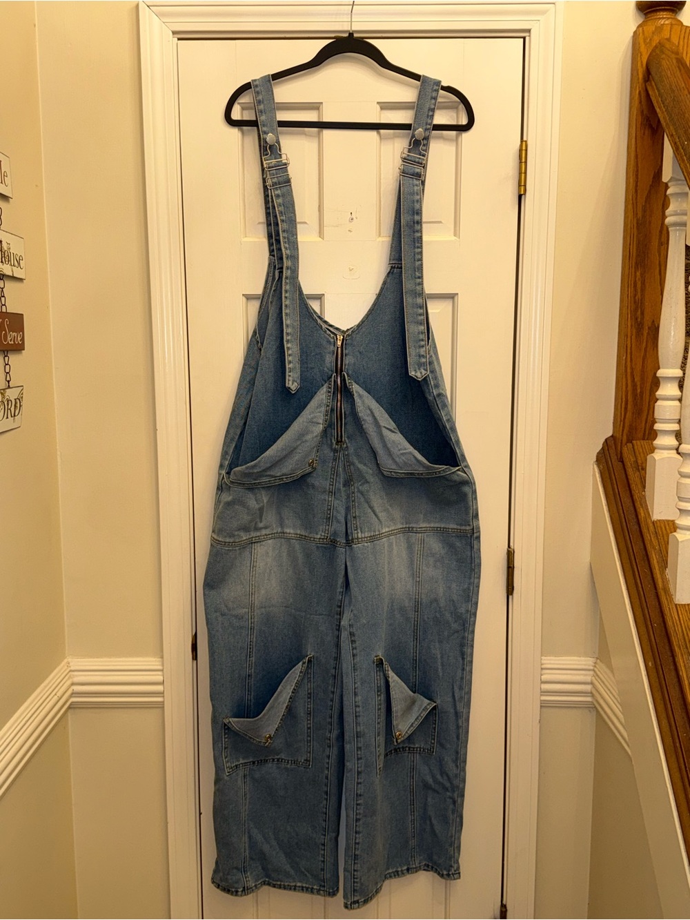 SHEIN XL Oversized Denim Wide Leg Overalls Jumpsuit